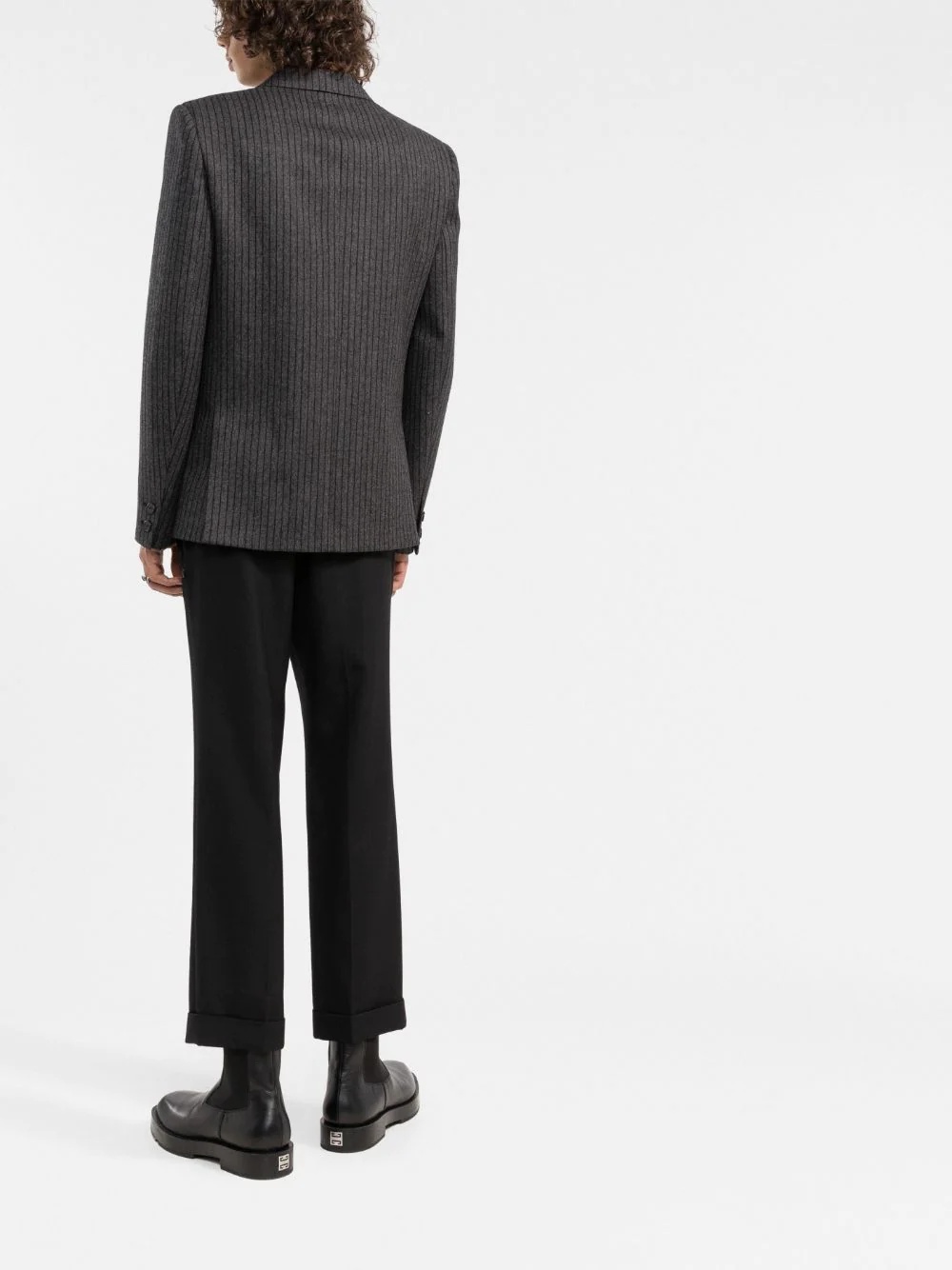 striped double-breasted blazer - 4
