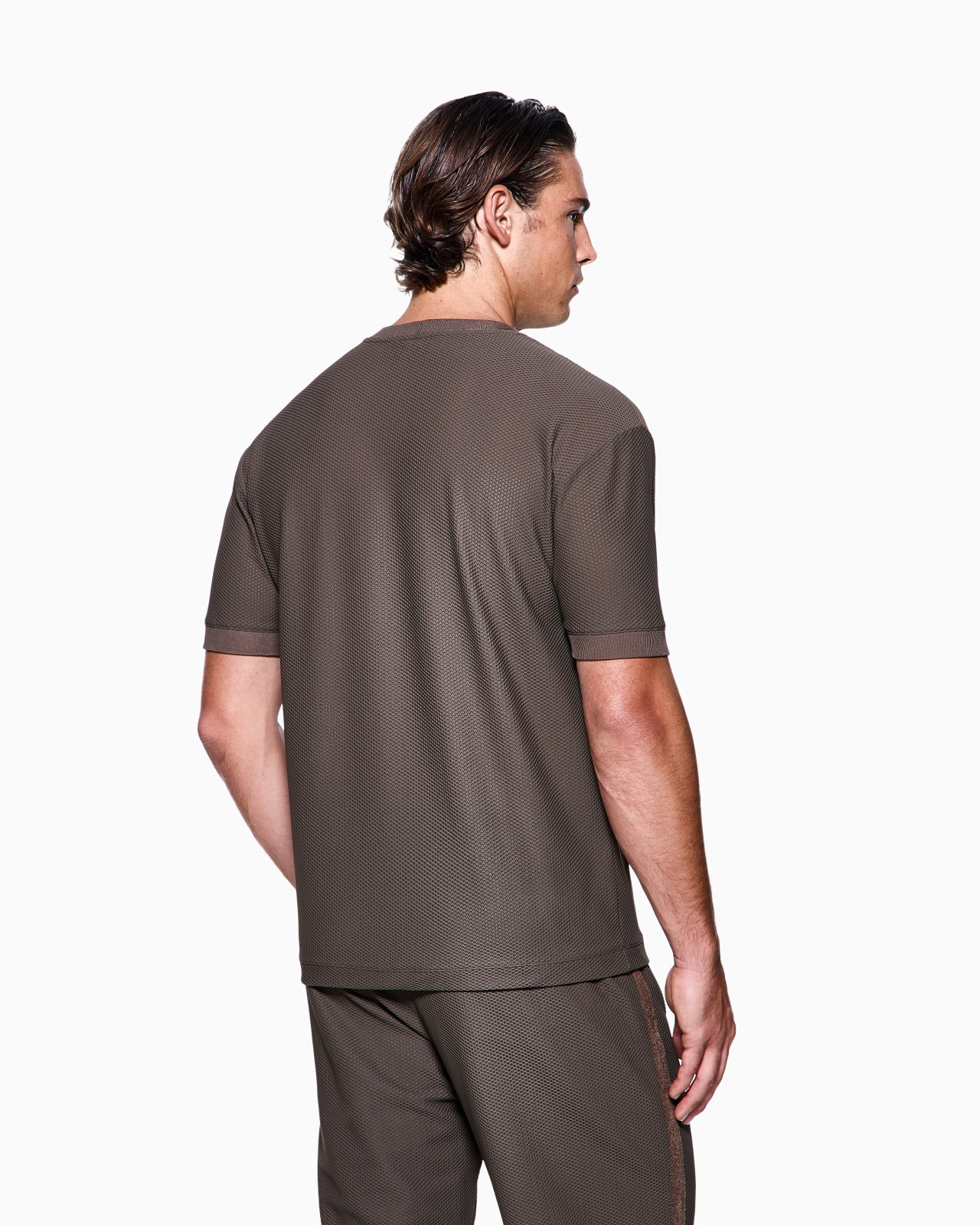 CREW-NECK T-SHIRT IN TECHNICAL WAFFLE FABRIC - 3