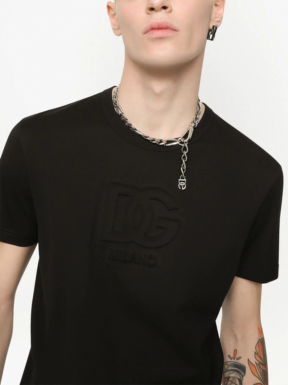 embossed logo cotton T-shirt - 5