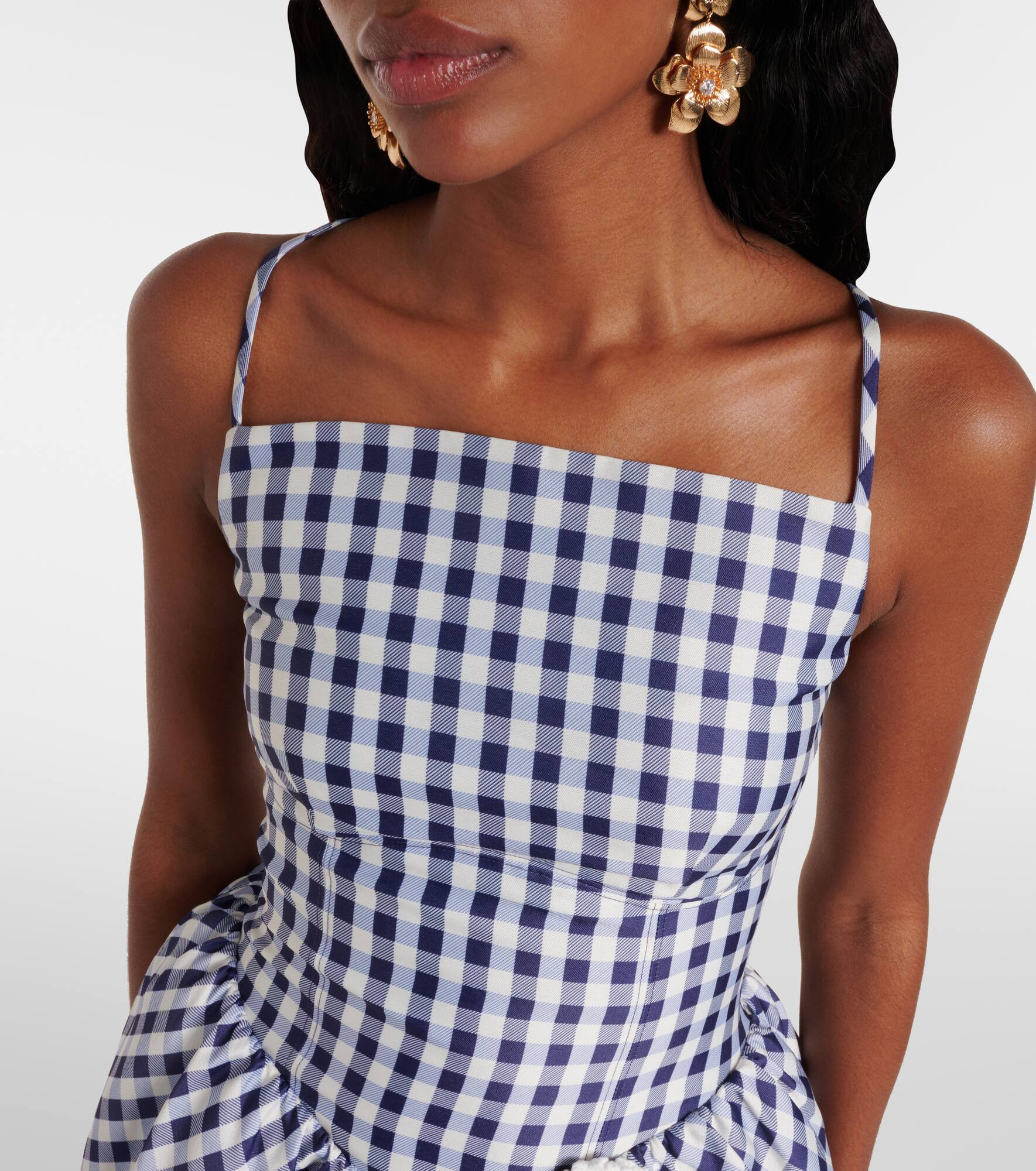 Gingham taffeta minidress - 4