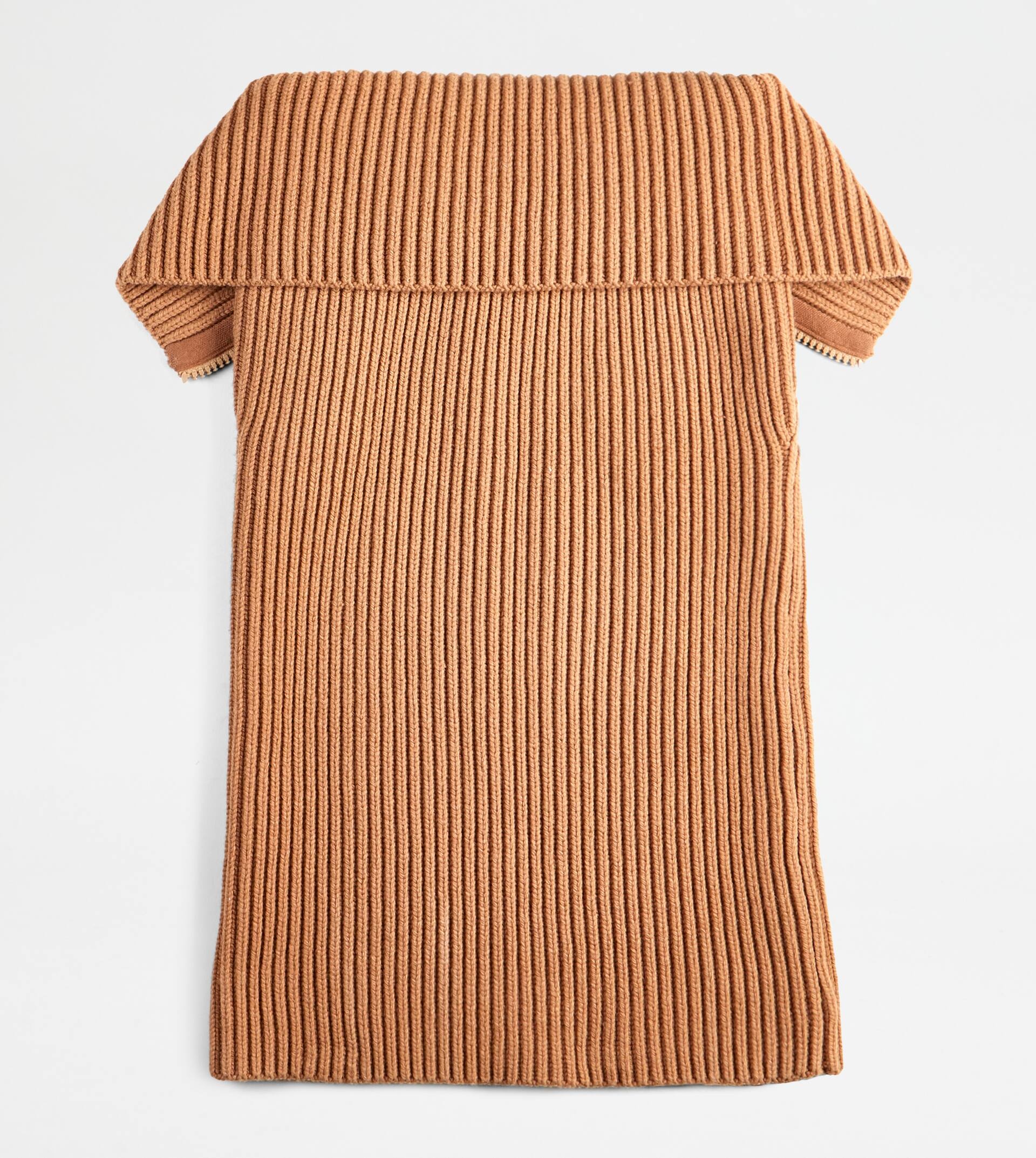 CASHMERE BLEND MIDI-SKIRT - BROWN - 8