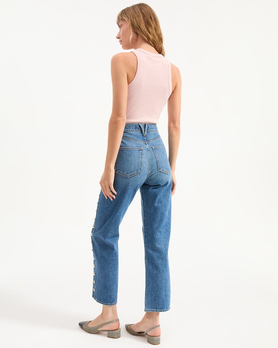 DYLAN STUDDED STRAIGHT-LEG JEAN - 7
