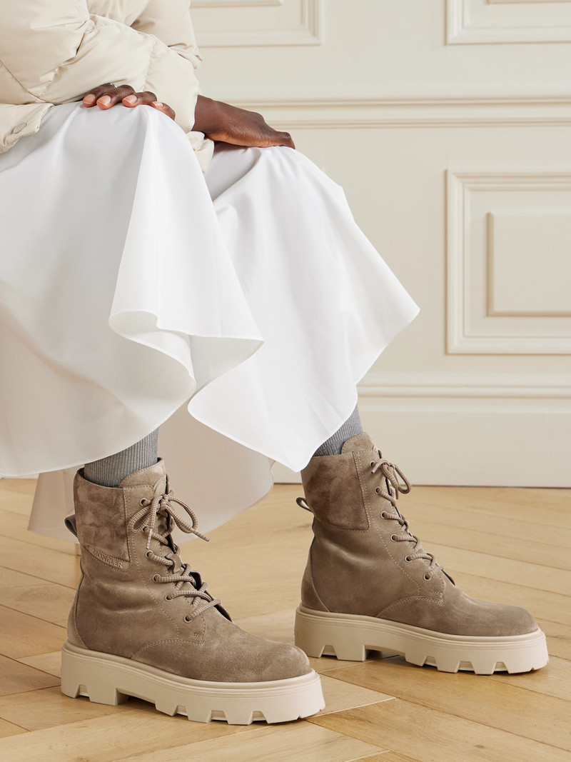Moncler Aurea Paneled Suede Ankle Boots outlook