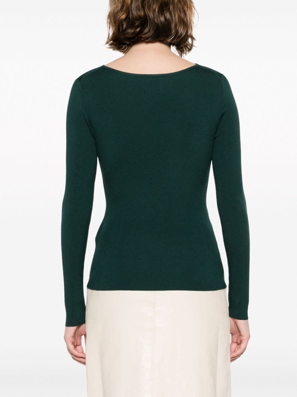 cut-out slash-neck top - 4