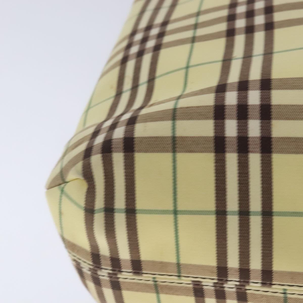 Burberry Nova Check Hand Bag Canvas Yellow Silver - 12