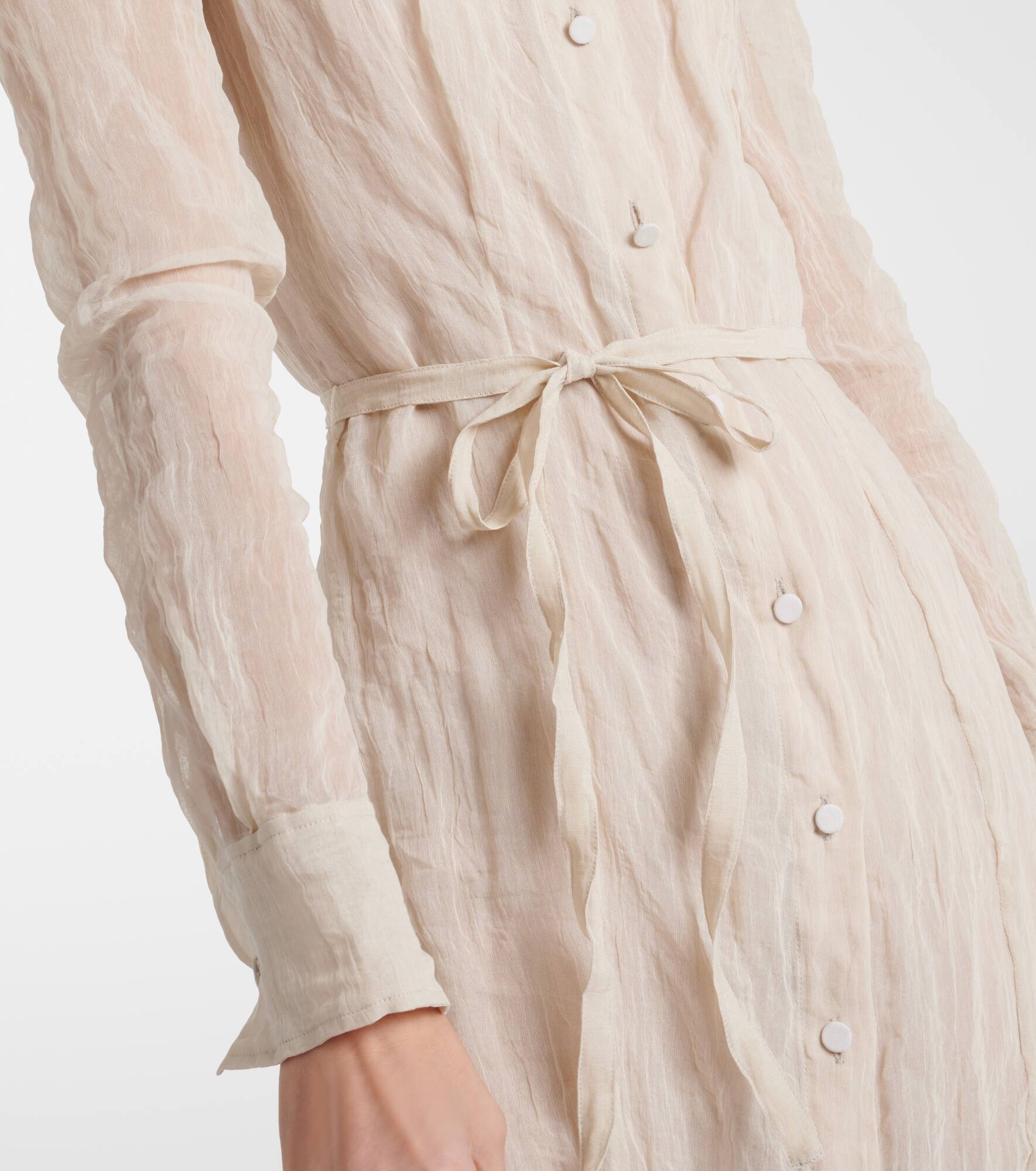 Agnes cotton and silk shirt dress - 6