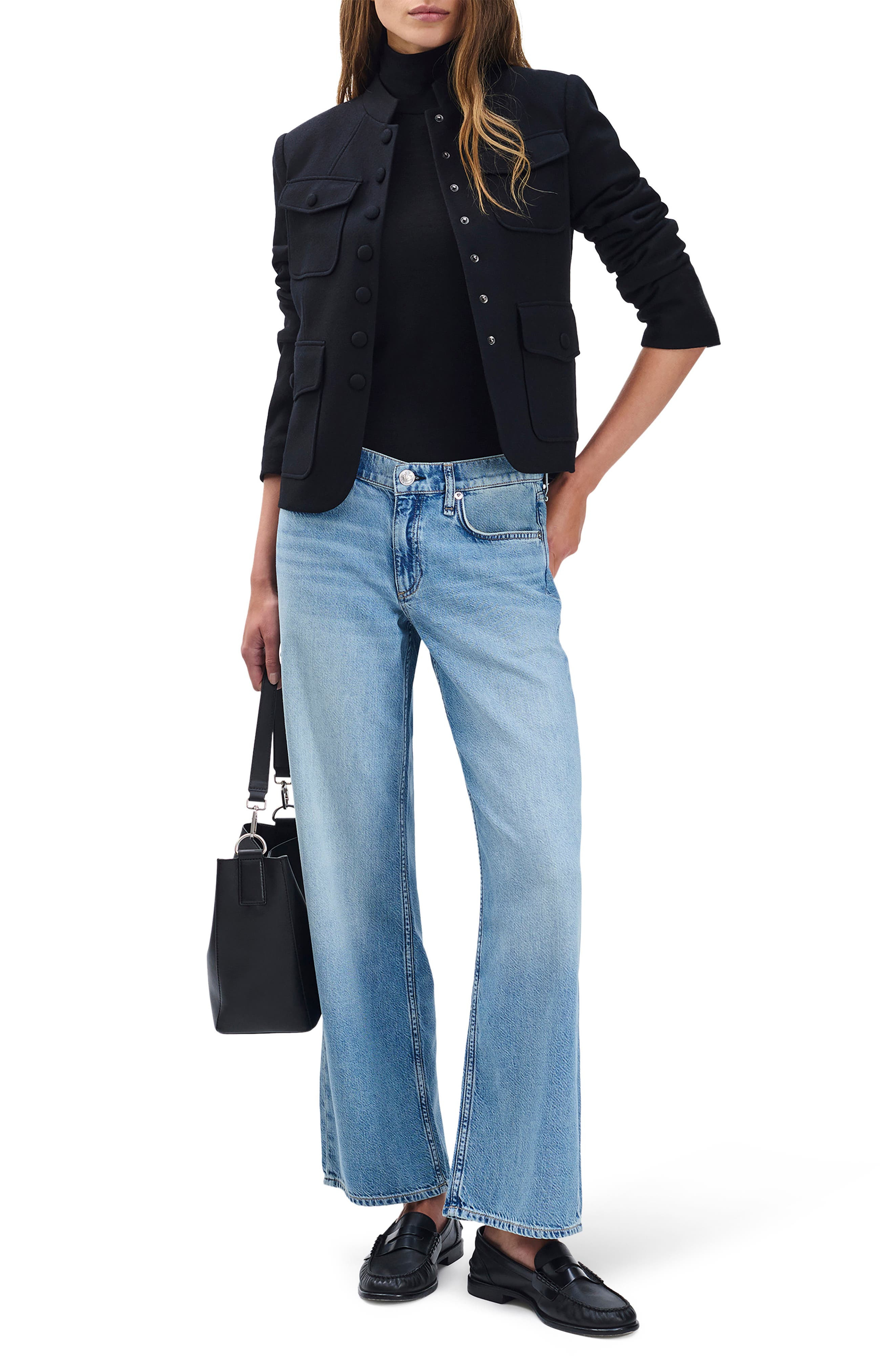 rag & bone Featherweight Saige Low Rise Wide Leg Jeans in Ludlow at Nordstrom - 5