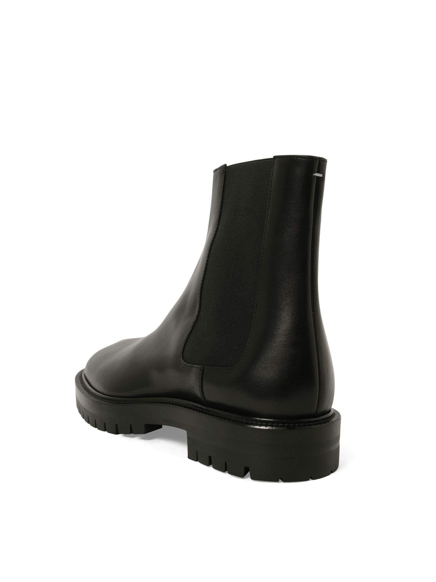 Calfskin Tabi County Chelsea Boots in Black - 3