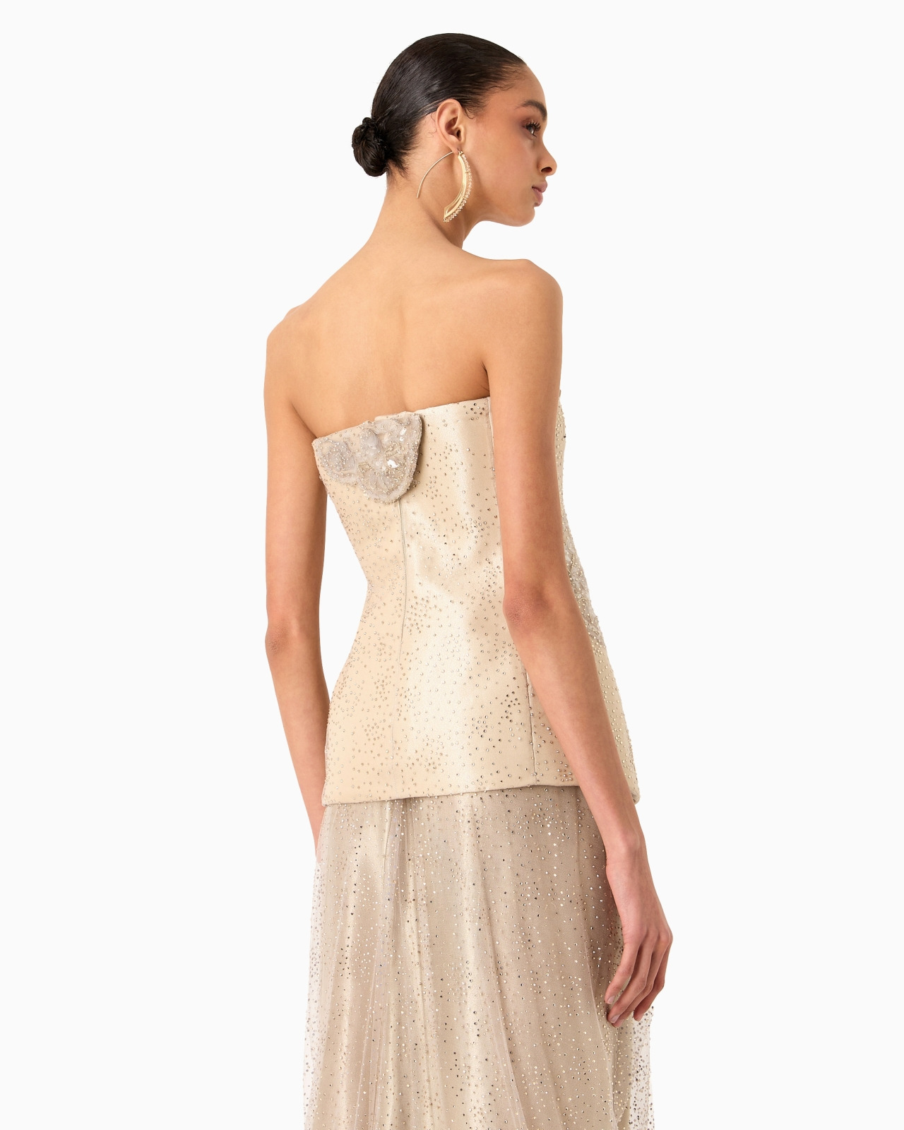 EMBROIDERED LONG BUSTIER TOP - 3