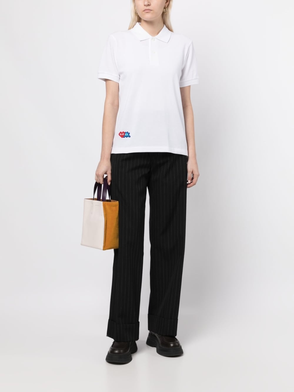 x Invader pixelated-heart polo shirt - 2