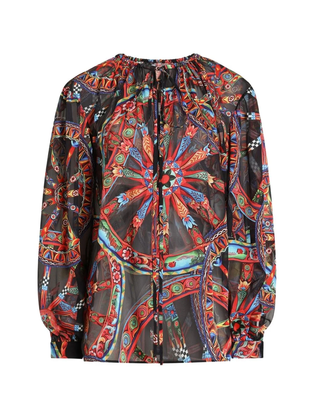 Carretto-print devoré twill top - 1