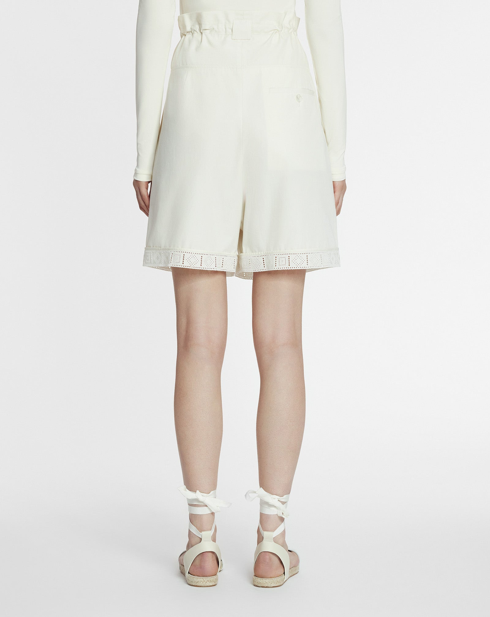 COTTON PEPLUM SHORTS - 4