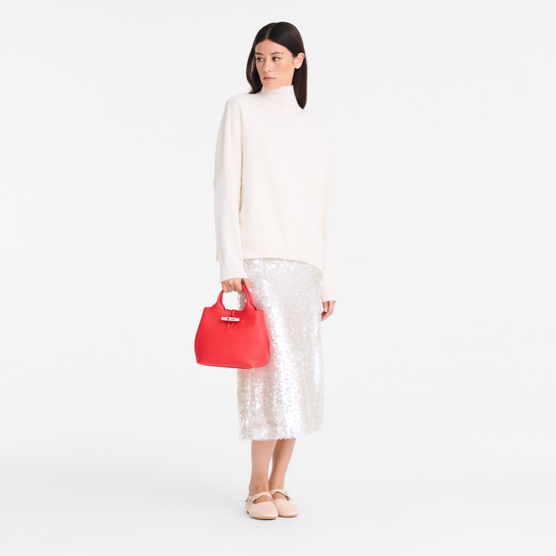 Longchamp Le Roseau S Handbag Vermilion - Leather outlook