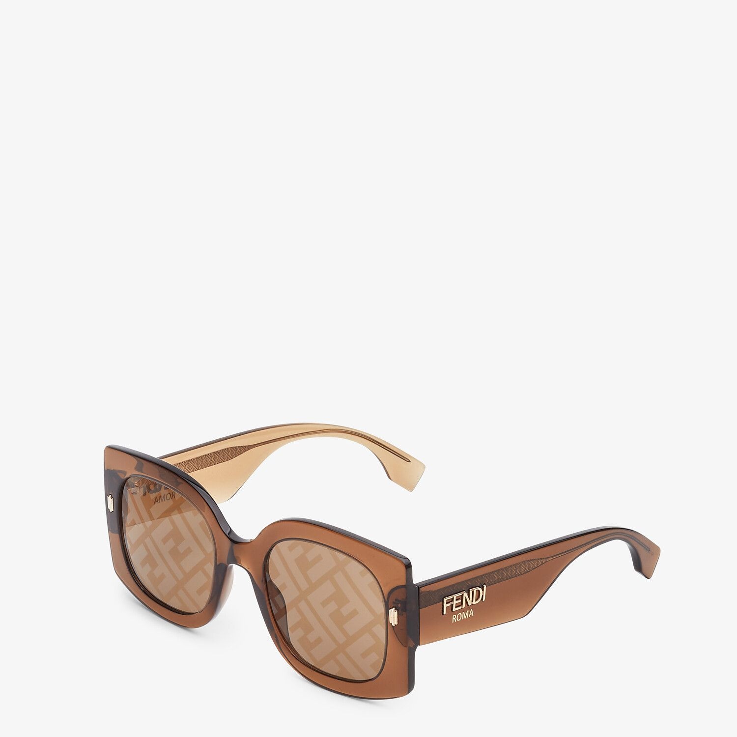 Sunglasses in transparent brown acetate - 2