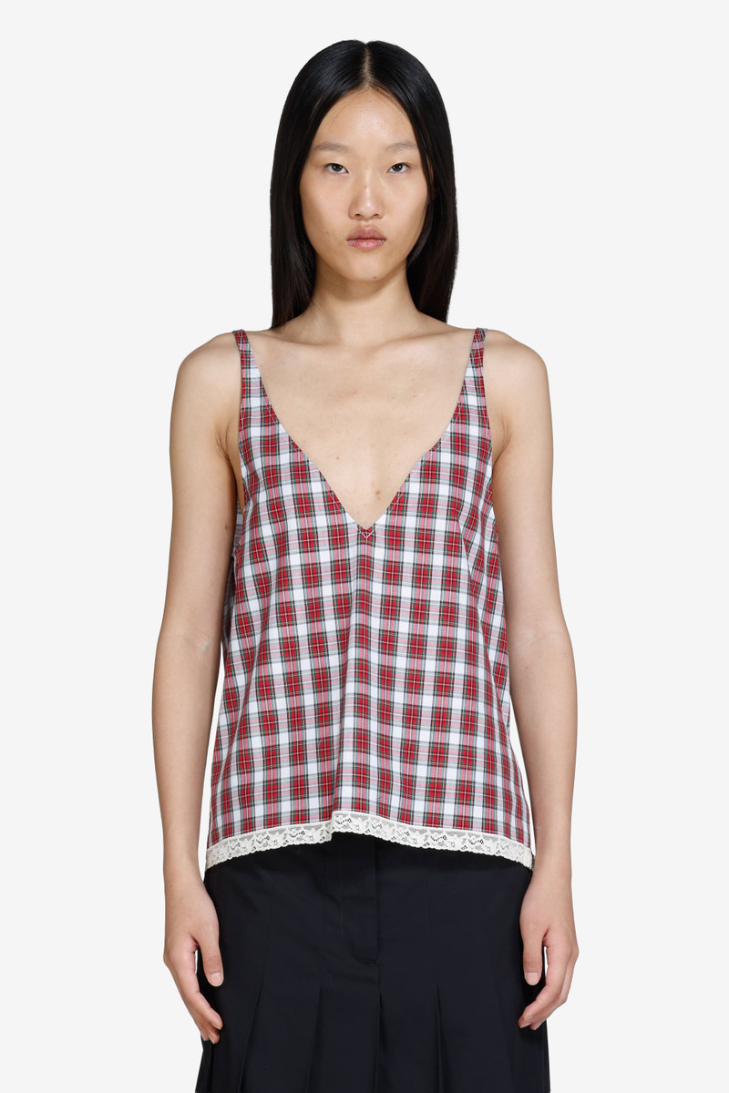 LOW-CUT CHECKED TANK TOP 1