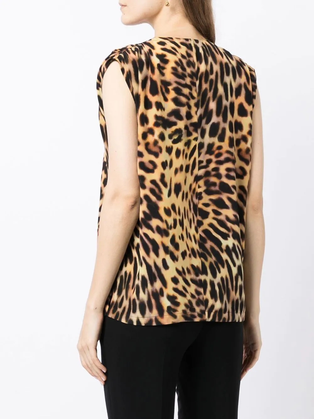 leopard-print silk blouse - 4