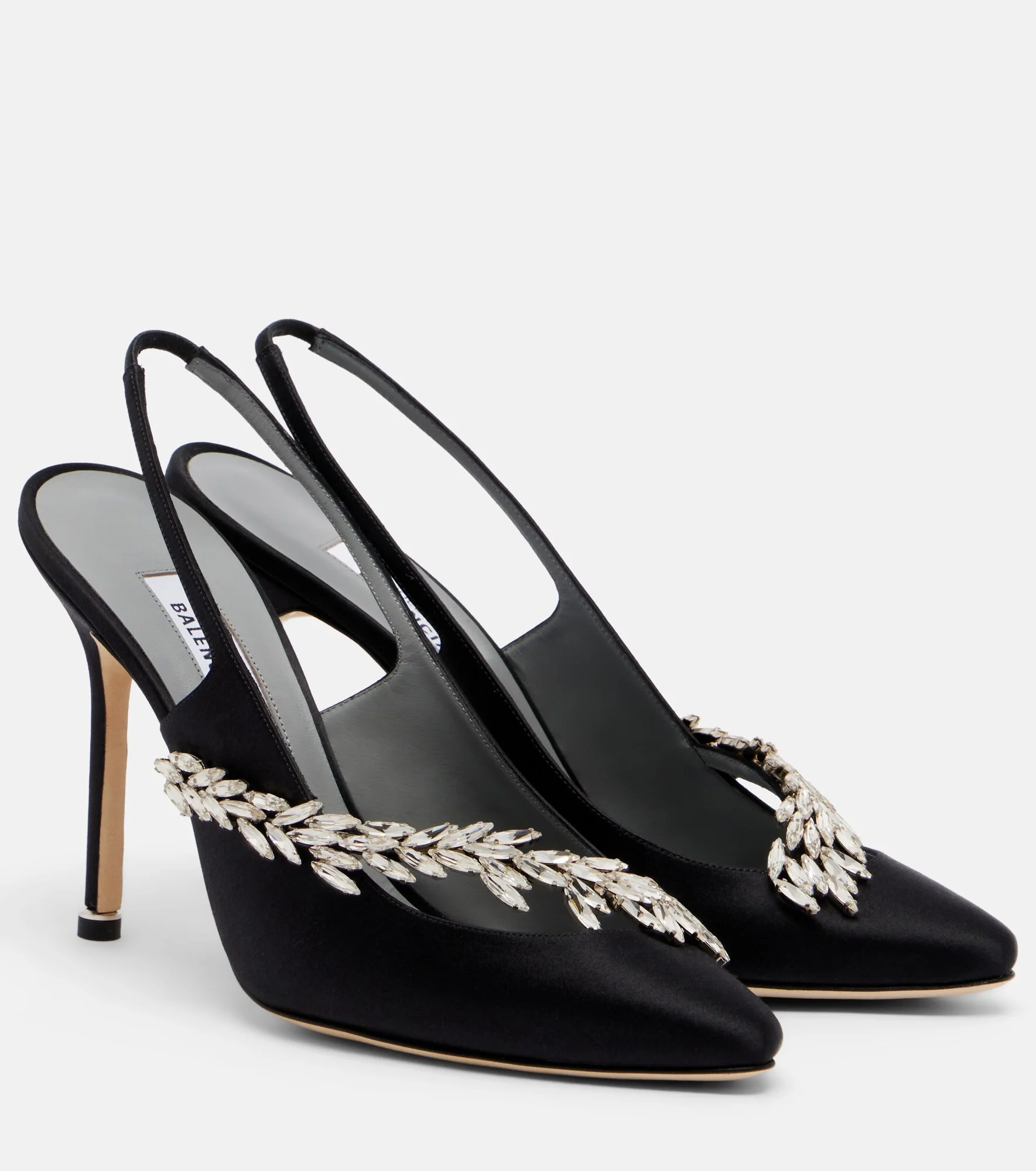 x Manolo Blahnik satin slingback pumps - 1