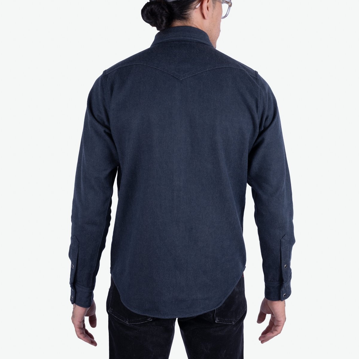 IHSH-BRUND-NAV 12oz Ultra Heavy Flannel Western Shirt - Navy - 3