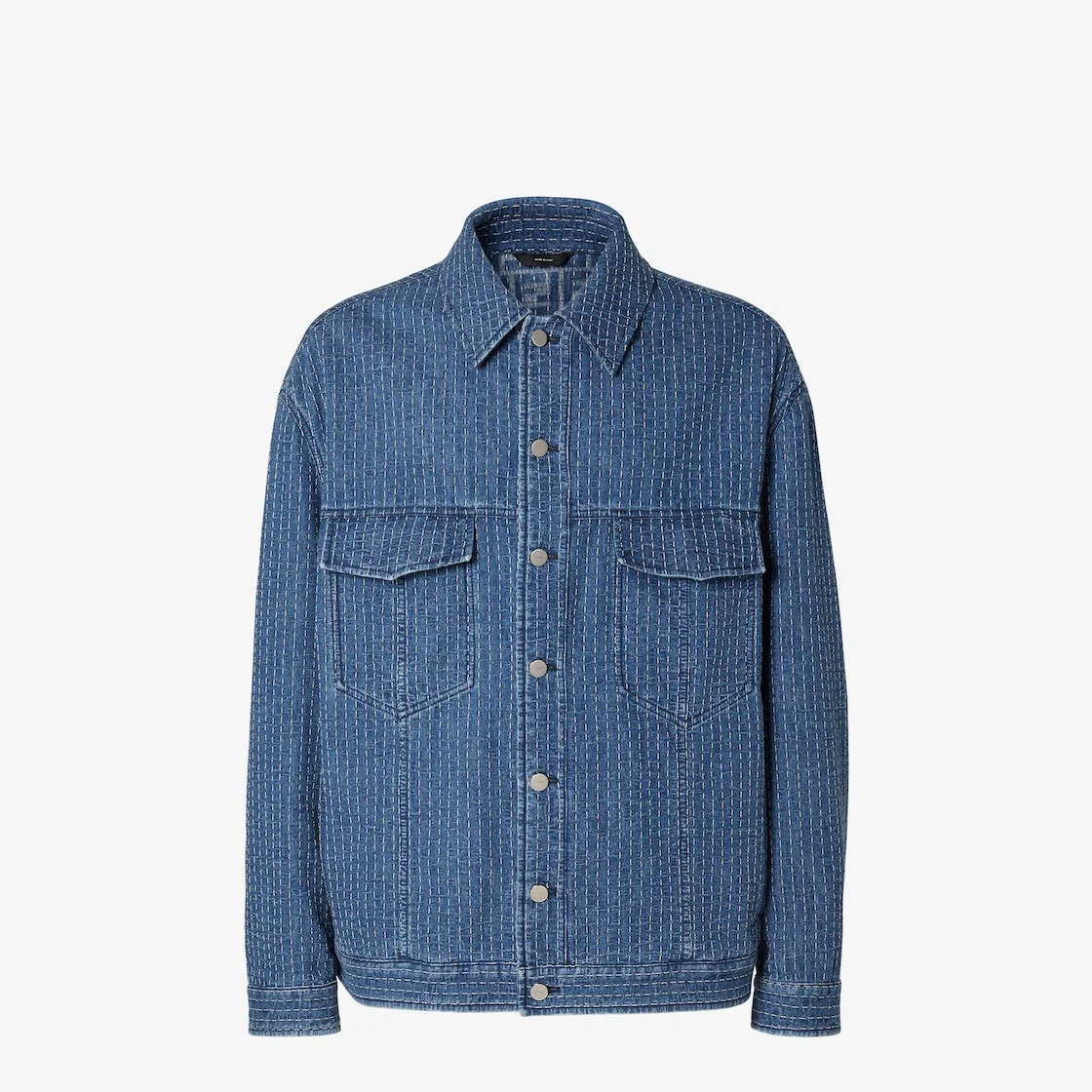 Jeans Jacket Indigo denim jacket with topstitching - 1