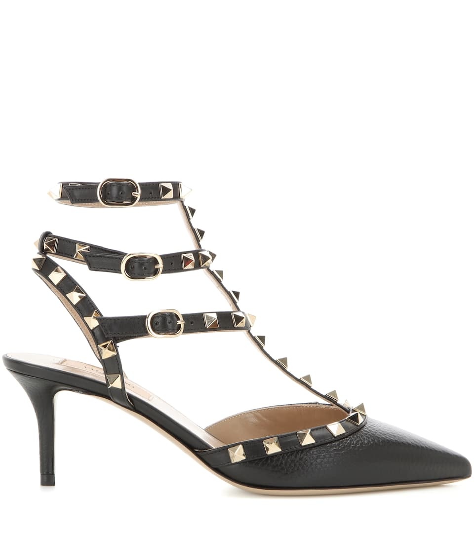 Rockstud leather pumps - 4