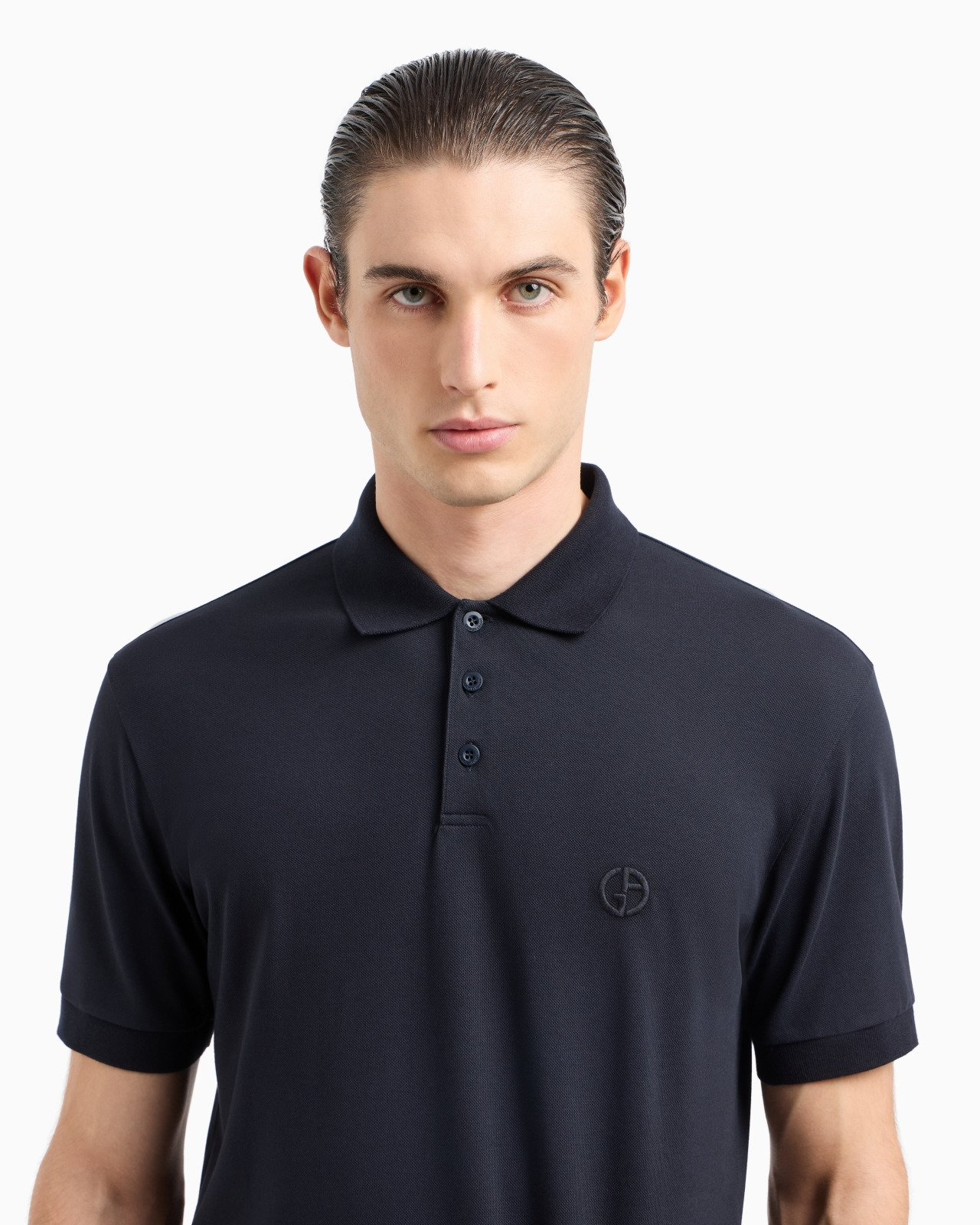 Stretch cotton piqué polo shirt - 5