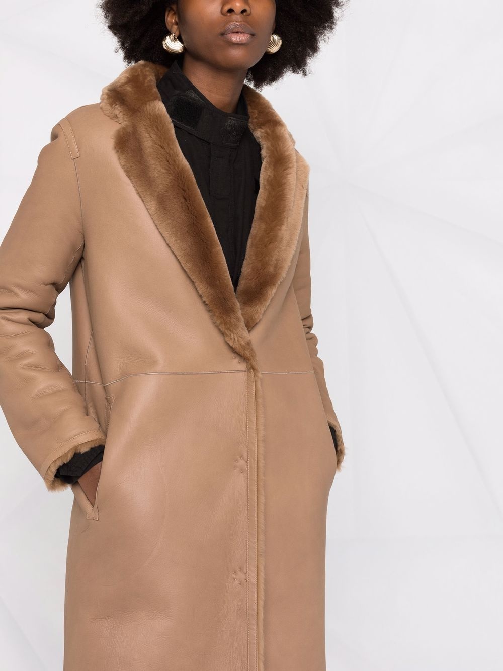 reversible lambskin coat - 3