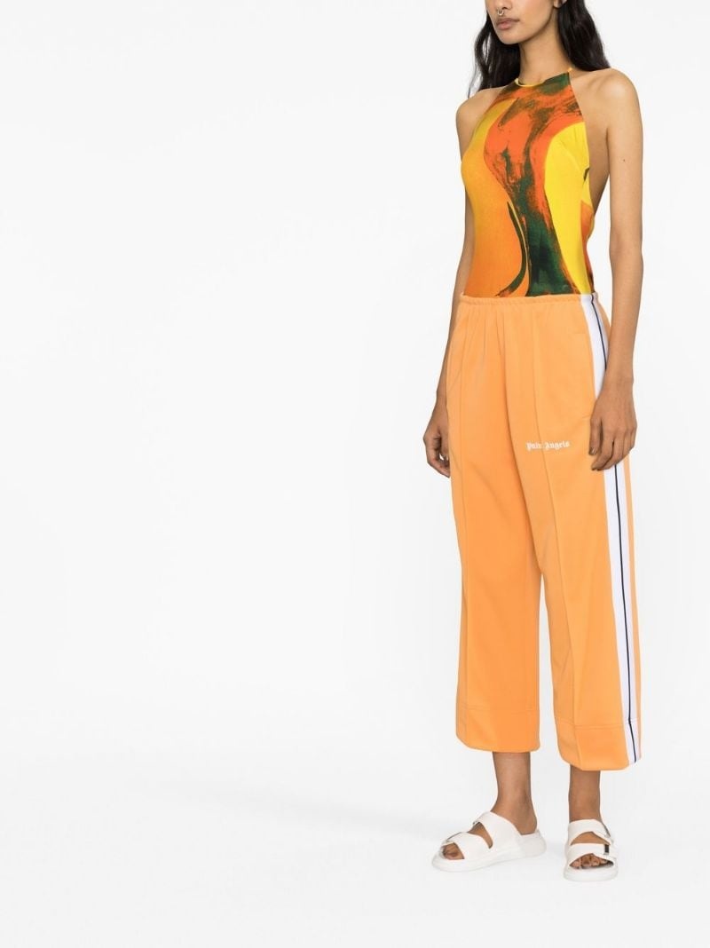 side-stripe cropped track pants - 3