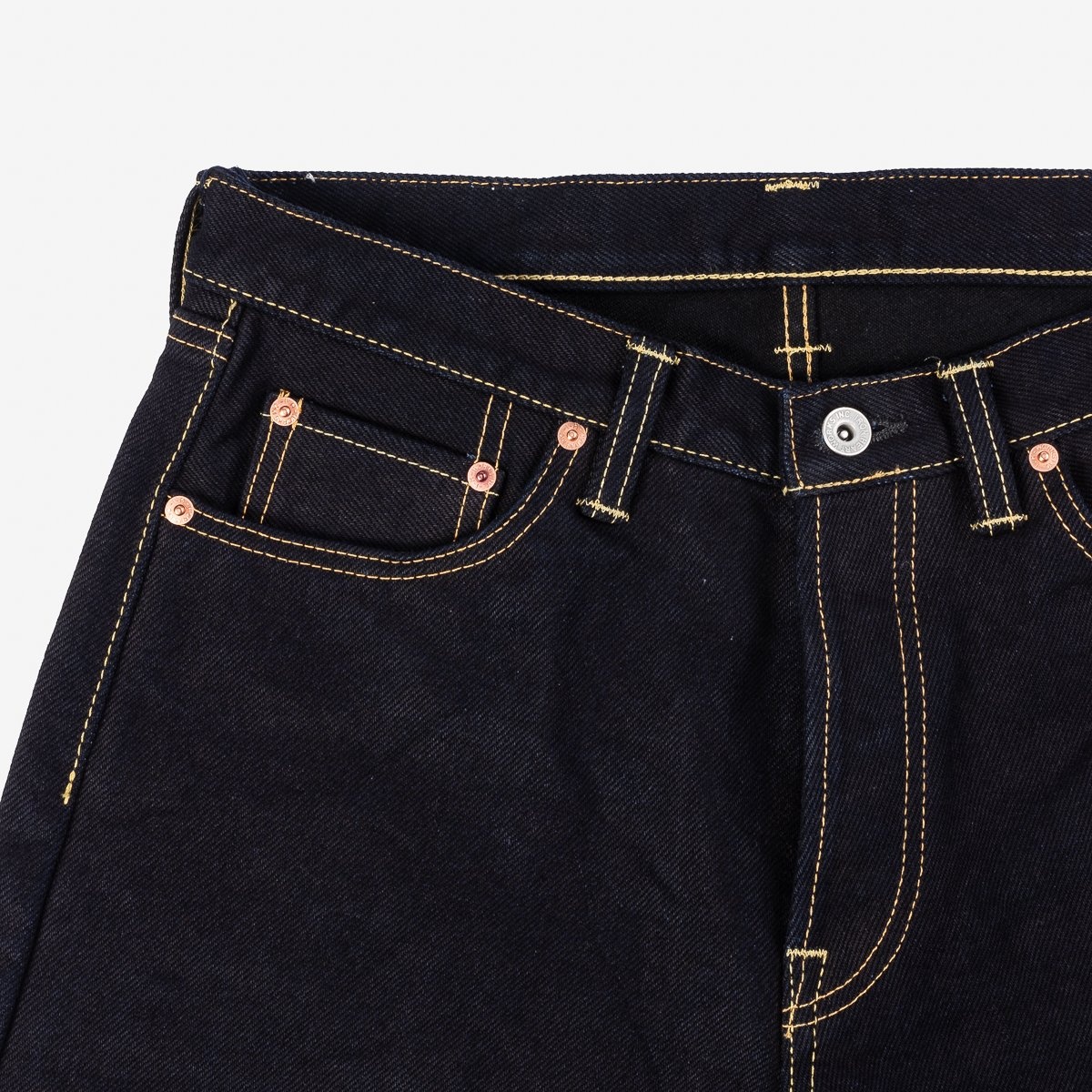 IH-634S-21ib 21oz Selvedge Denim Straight Cut Jeans - Indigo/Black - 6