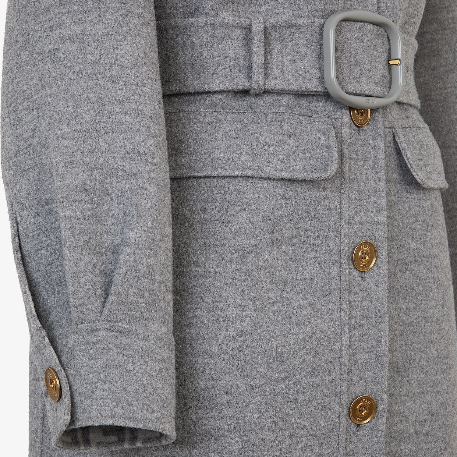 Gray wool trench coat - 3