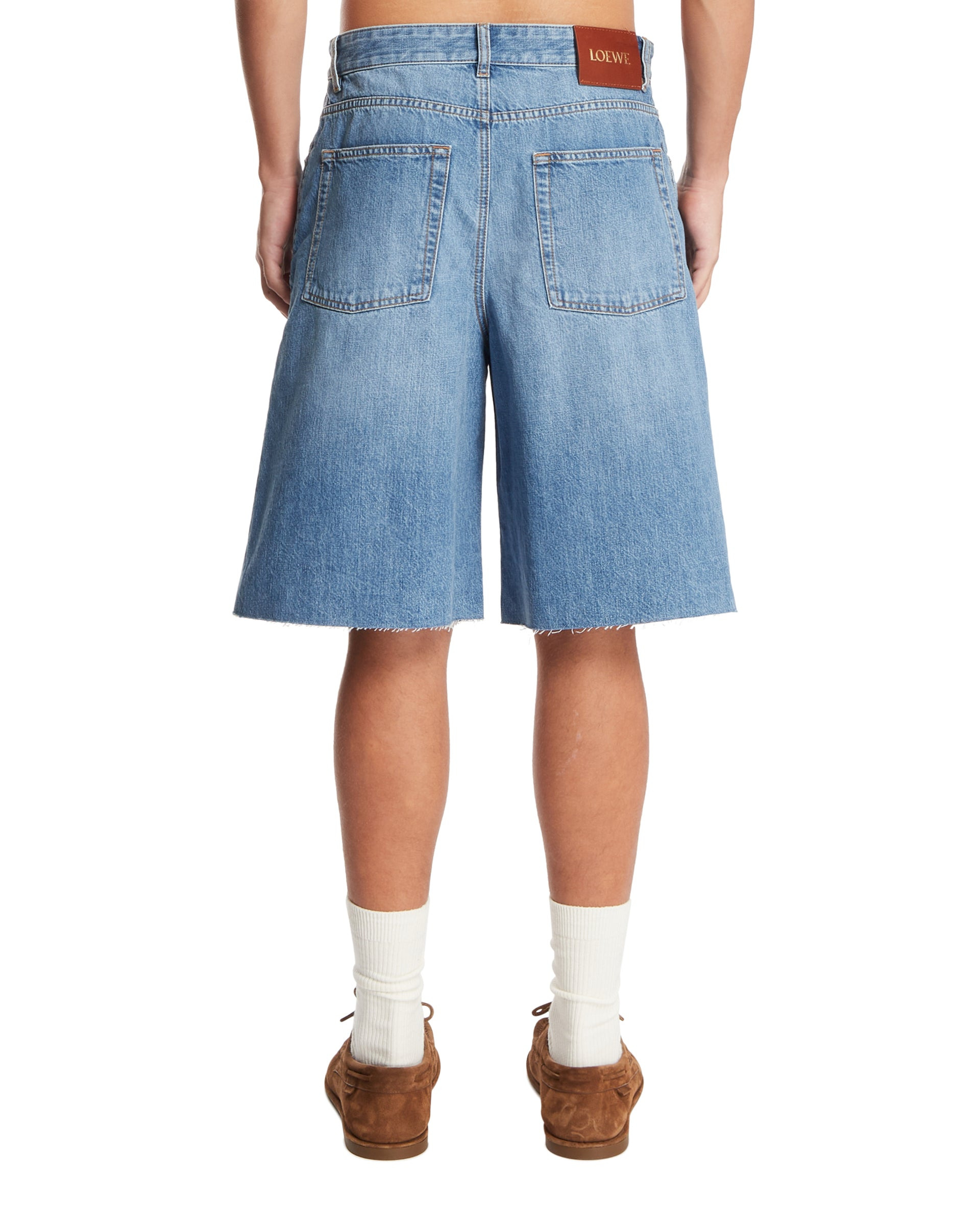 Blue Anagram Denim Bermuda Shorts - 3