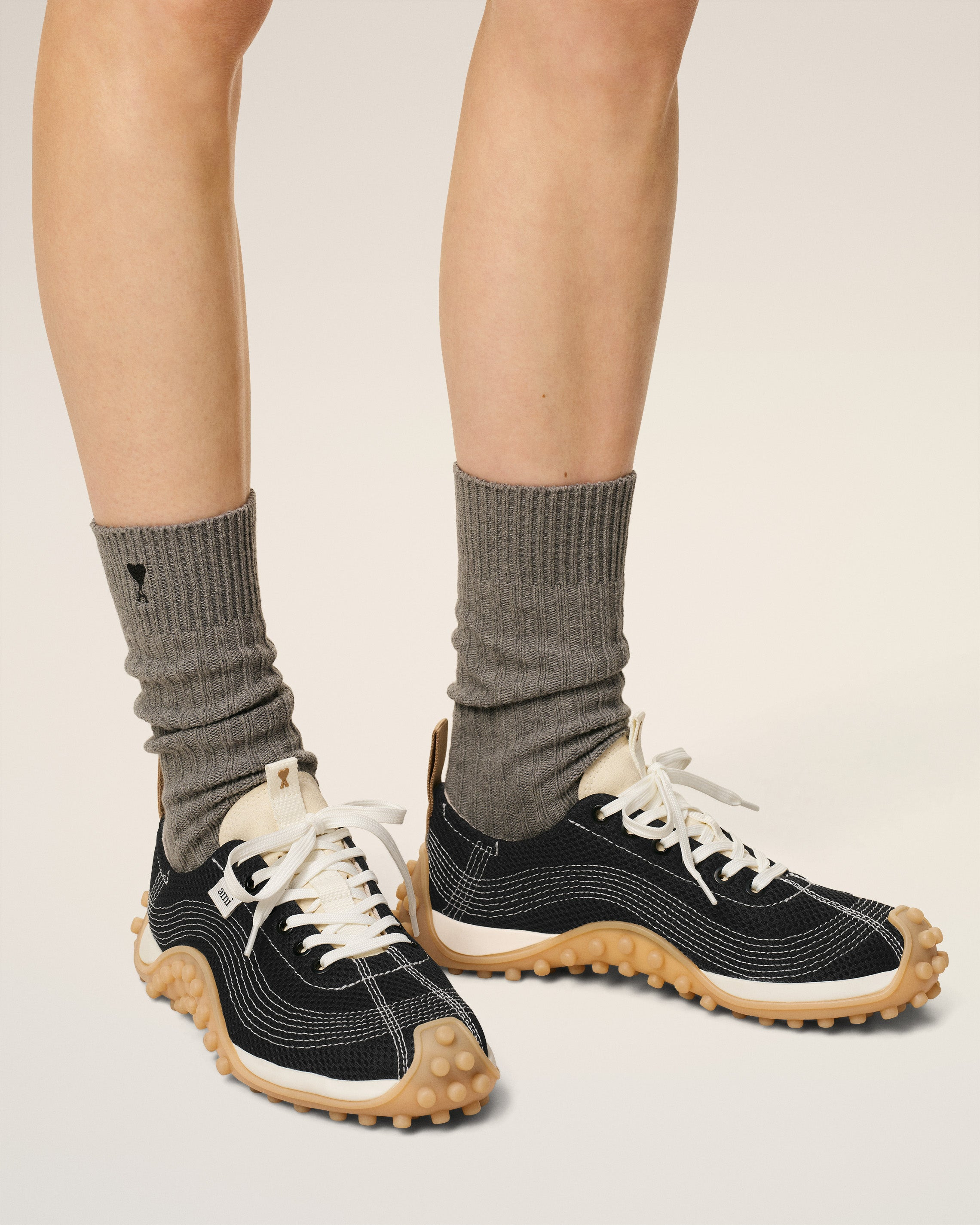 BLACK MESH LOW TOP MIRAGE SNEAKERS - 2
