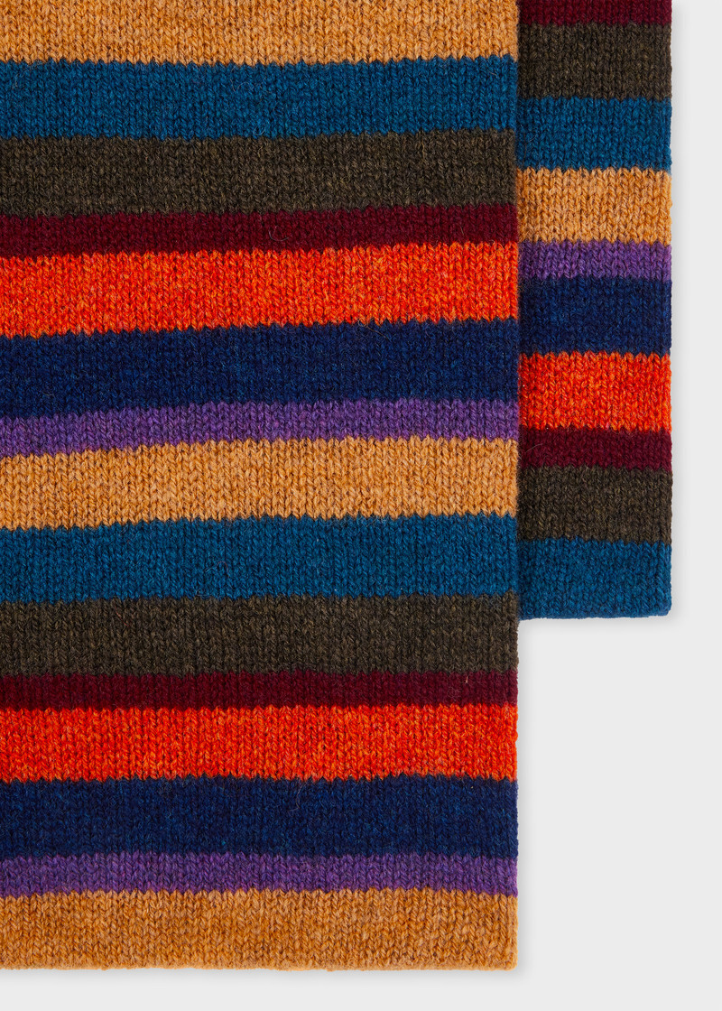 Burgundy 'Seasonal Stripe' Beanie and Scarf Set 4