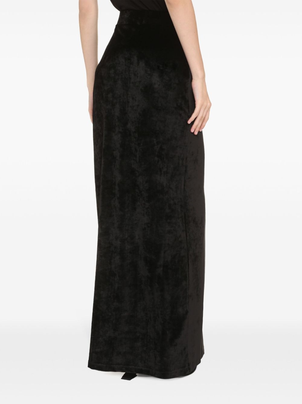 velvet-effect high-waisted skirt - 3