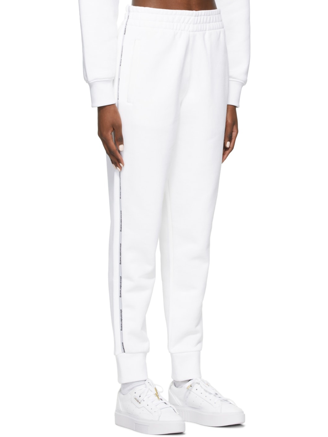White Logo Tape Lounge Pants - 4