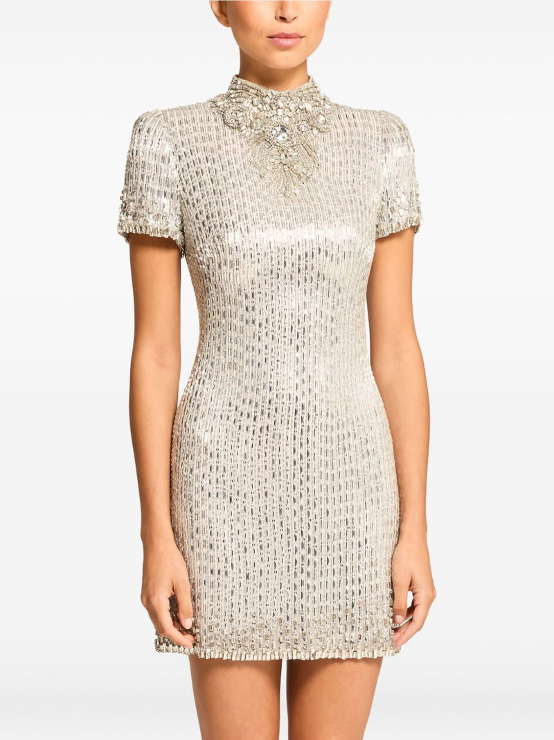 JENNY PACKHAM Kitty sequin-embellished turtleneck mini dress outlook