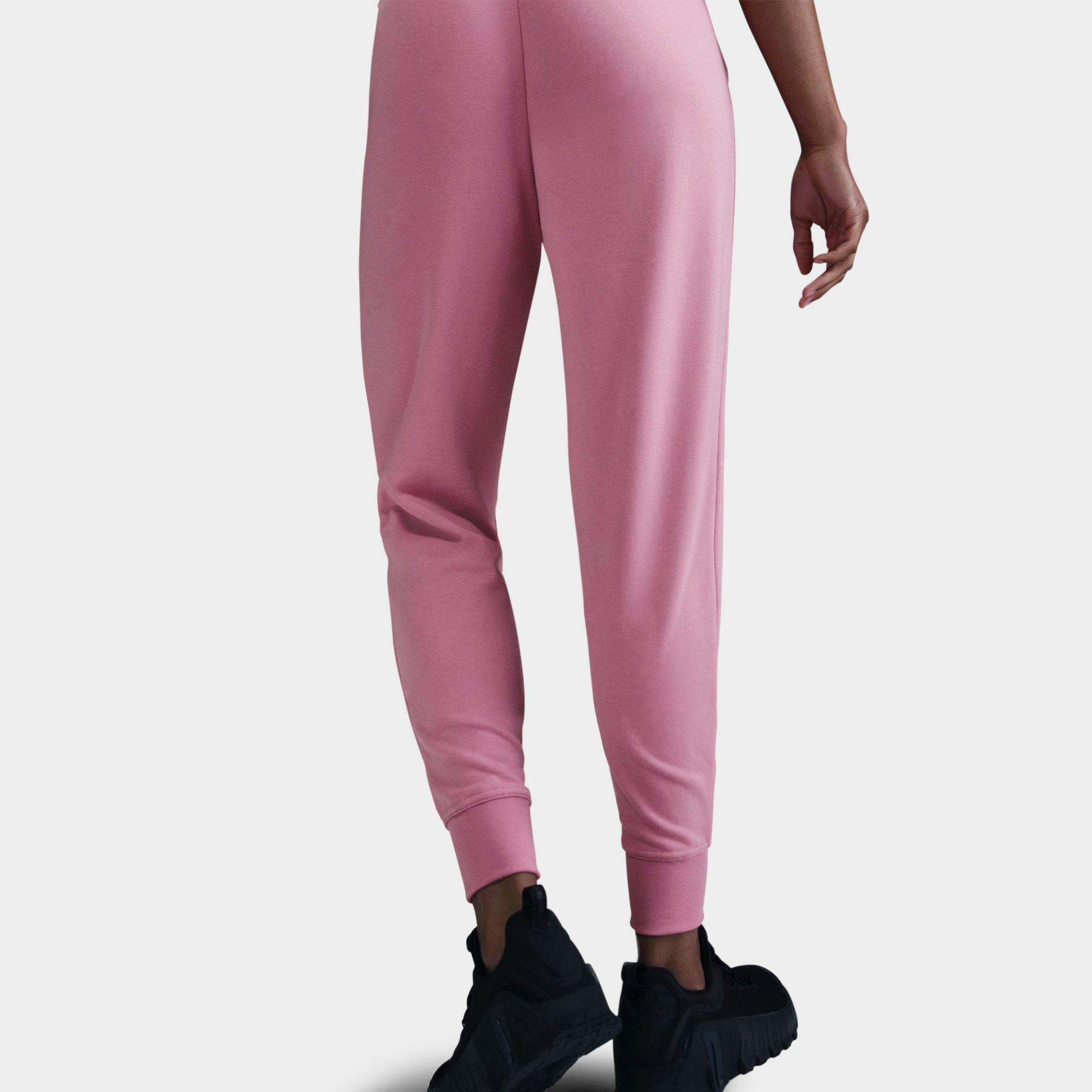 WOMEN'S NIKE DRI-FIT ONE HIGH-WAISTED 7/8 FRENCH TERRY JOGGER PANTS - 4