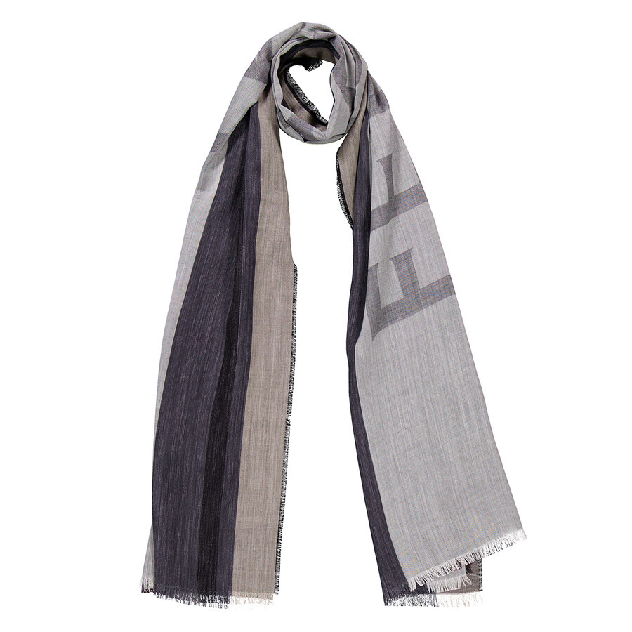 Ferragamo Striped Fringed-Edge Silk-Linen Blend Scarf - 5