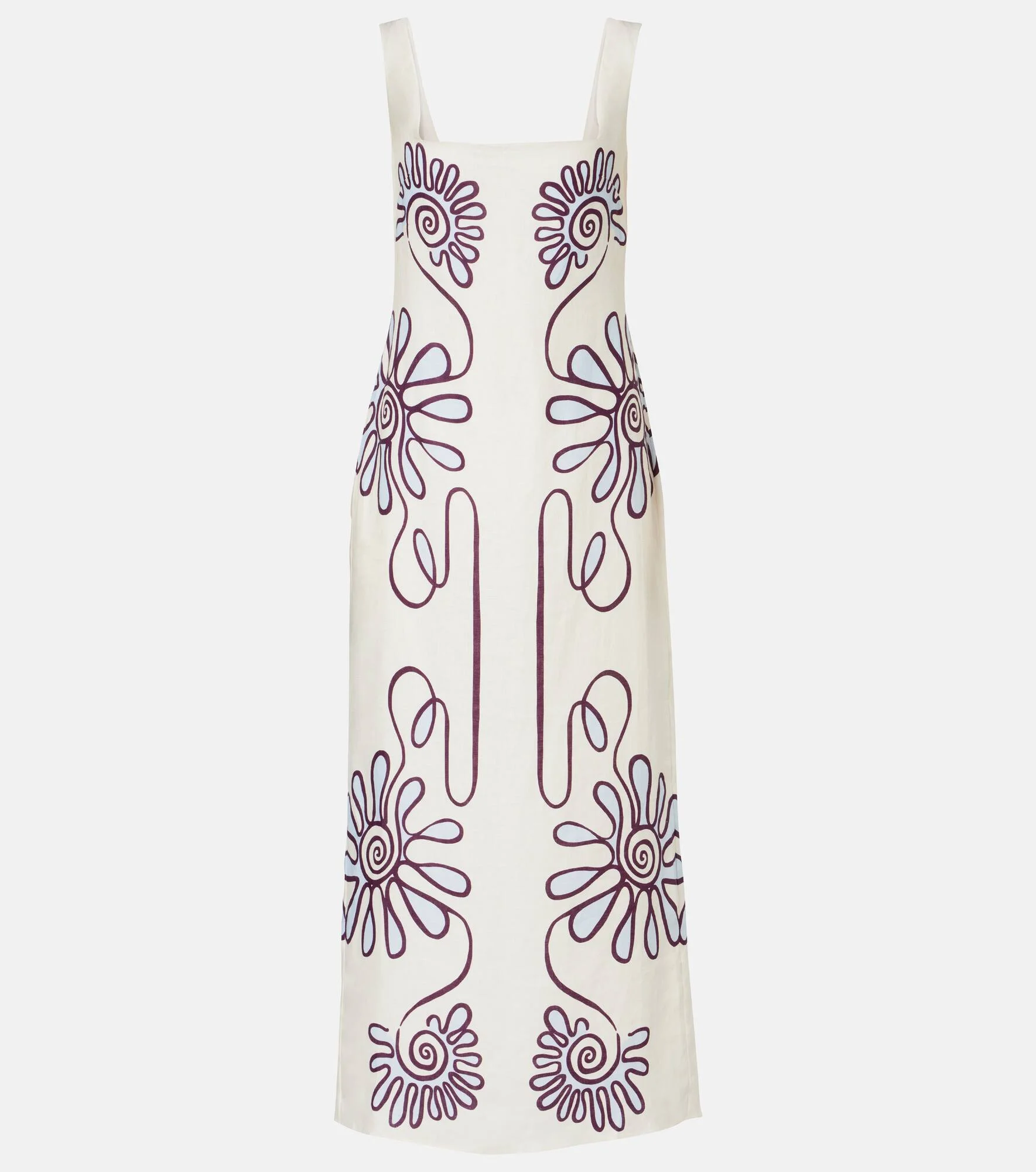 Amaranta printed linen midi dress - 1
