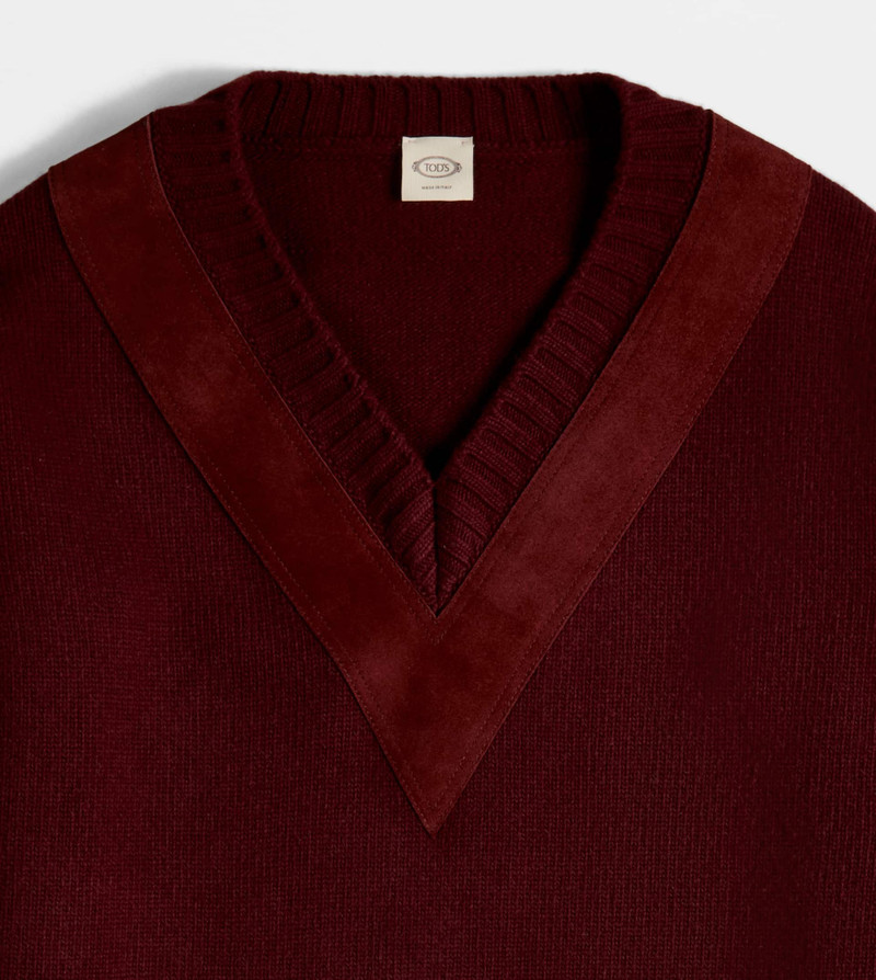 Tod's PULLOVER IN WOOL - BURGUNDY outlook