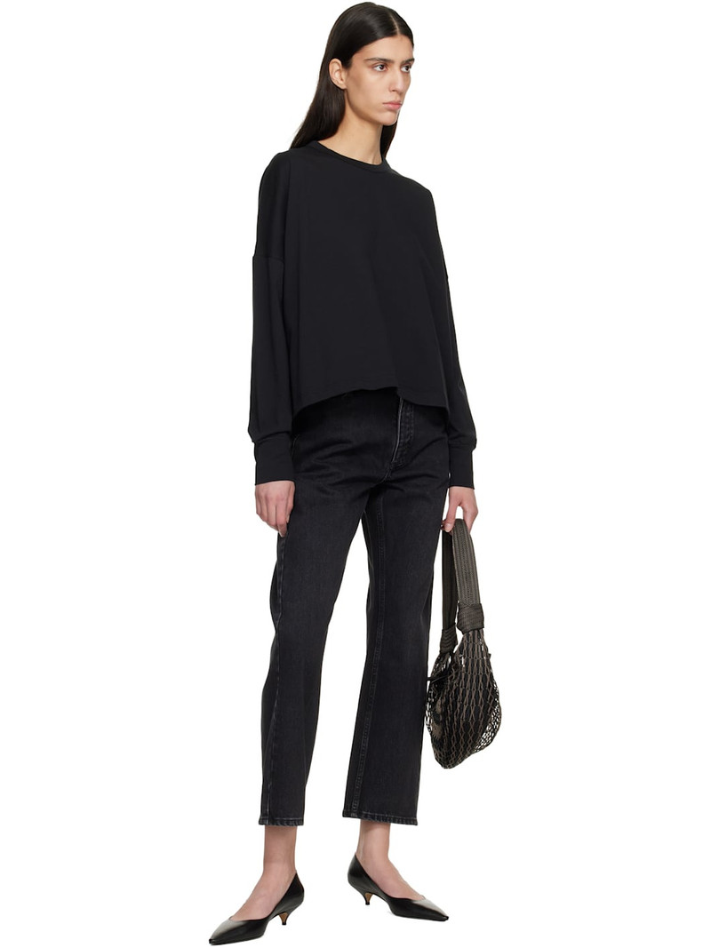 Studio Nicholson Black Loop Long Sleeve T-shirt outlook