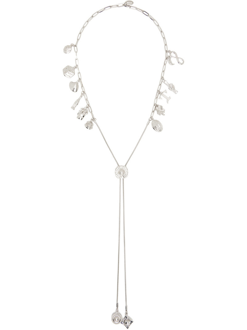 Metal Motif Loop Tie Necklace 1