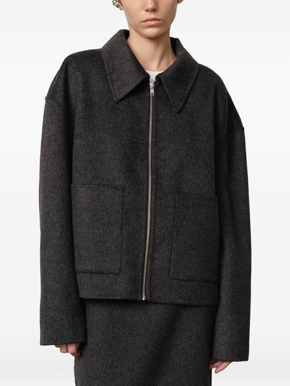 zip-front patch-pocket jacket - 2