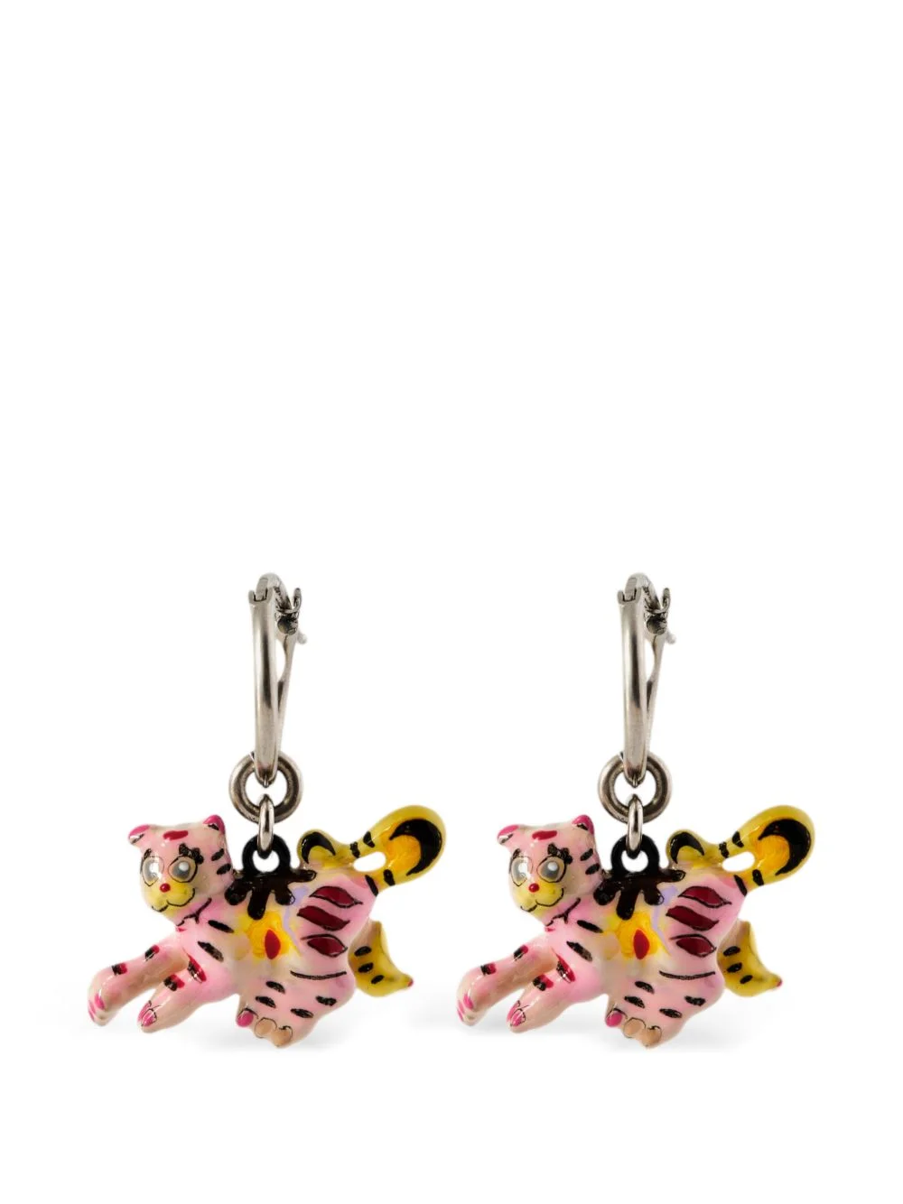 tiger-pendant earrings - 1