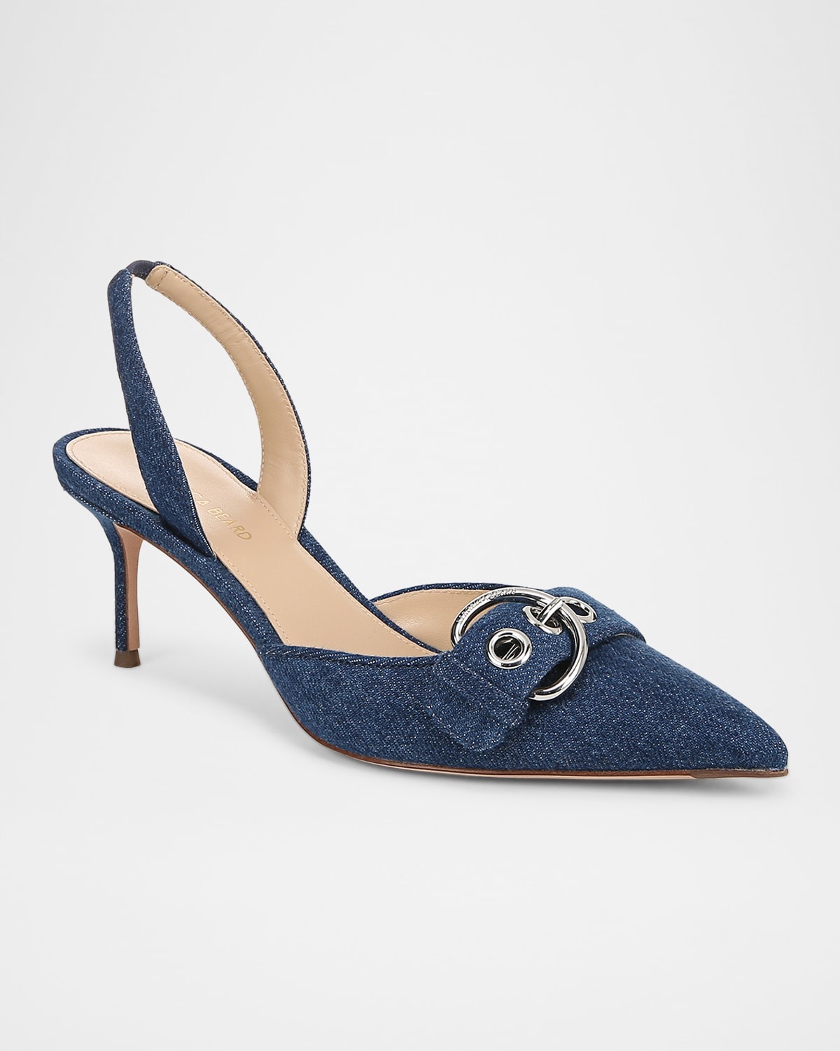 Roxy Denim Buckle Slingback Pumps - 2