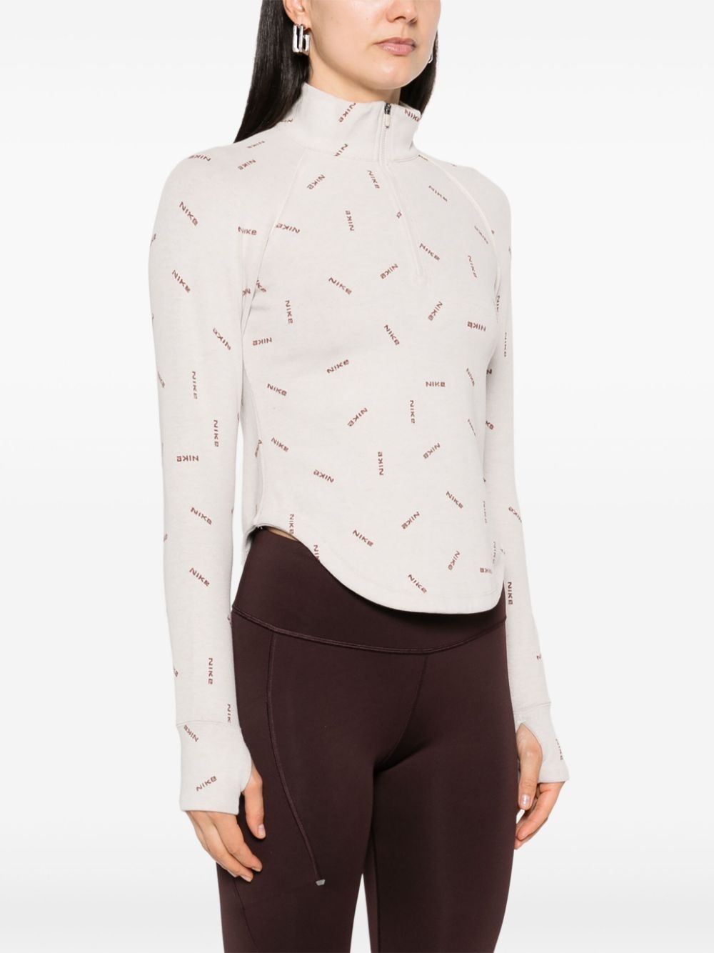 half-zip logo-print top - 3