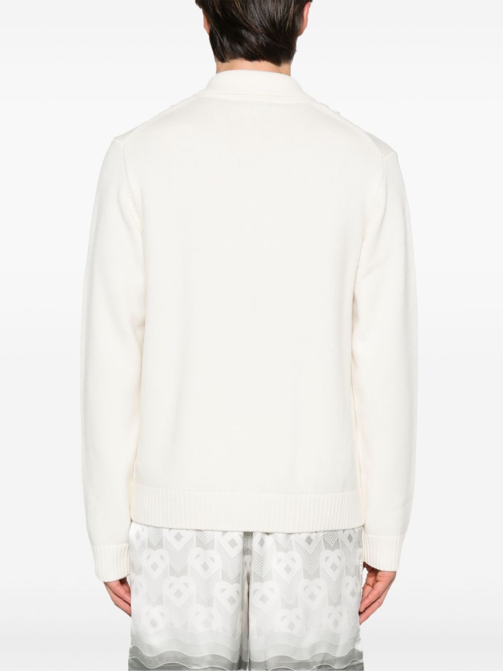 faux-pearl-embellished cardigan - 4
