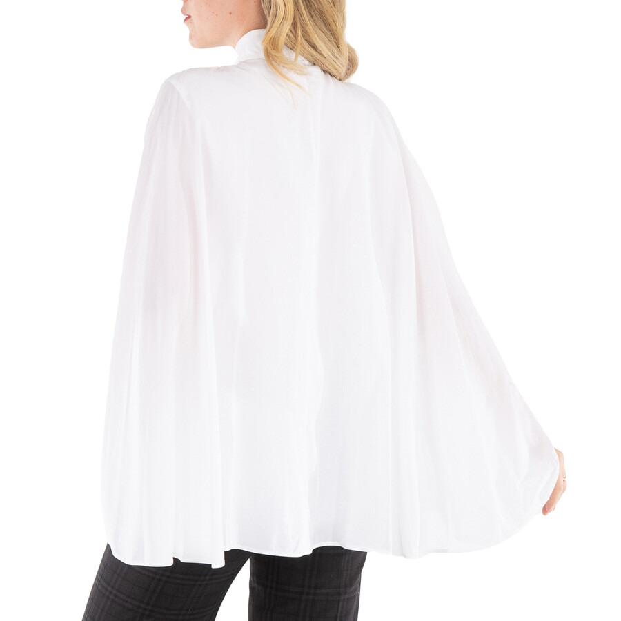 Burberry Ladies White Lyocell Cape Detail Shirt - 5
