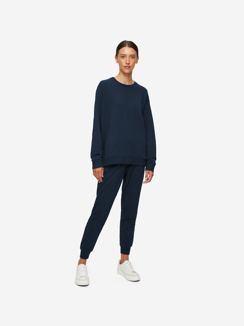 Women's Sweatshirt Quinn Cotton Modal Stretch Navy - 3