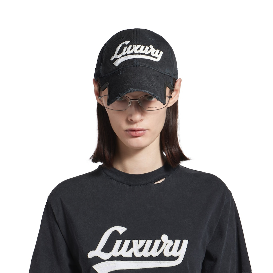 Women's Luxury Script Cap in Black Faded - 5