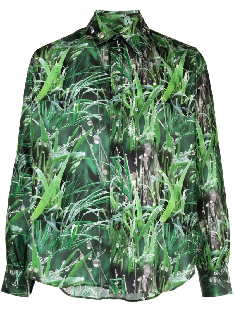 grass-print silk shirt 1